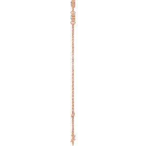 14K Rose Gold Natural Aquamarine Bezel-Set 3-Stone 6 1/2-7 1/2" Bracelet – image 3