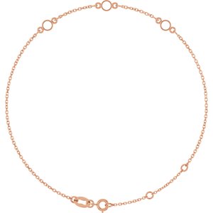 14K Rose Gold 3 mm Round 3-Stone Bezel-Set 6 1/2-7 1/2" Bracelet Mounting – image 2