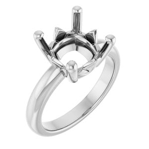 Platinum 10x10 mm Cushion Ring Mounting – image 2