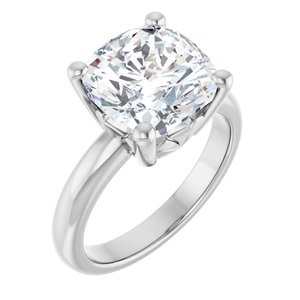 18K Palladium White Gold 10x10 mm Cushion Ring Mounting
