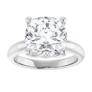 10K X1 White Gold 10x10 mm Cushion Ring Mounting – image 5