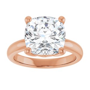 10K Rose Gold 10x10 mm Cushion Ring Mounting – image 5