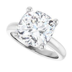 10K X1 White Gold 10x10 mm Cushion Ring Mounting – image 8
