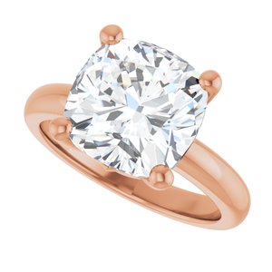 10K Rose Gold 10x10 mm Cushion Ring Mounting – image 8