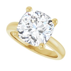 18K Yellow Gold 10x10 mm Cushion Ring Mounting – image 8