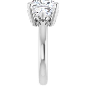 18K Palladium White Gold 10x10 mm Cushion Ring Mounting – image 7