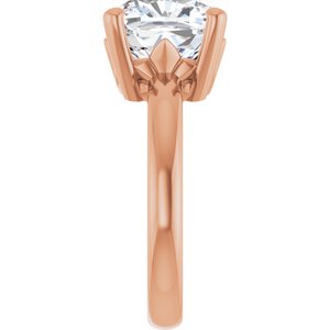 18K Rose Gold 10x10 mm Cushion Ring Mounting – image 7
