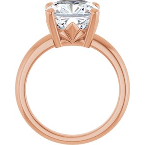 18K Rose Gold 10x10 mm Cushion Ring Mounting – image 3