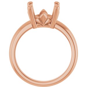 18K Rose Gold 10x10 mm Cushion Ring Mounting – image 4