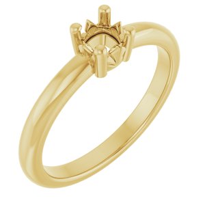 18K Yellow Gold 4x4 mm Cushion Ring Mounting – image 2
