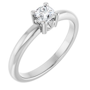 Platinum 4x4 mm Cushion Ring Mounting