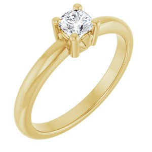 10K Yellow Gold 4x4 mm Cushion Ring Mounting