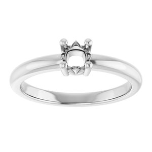 10K X1 White Gold 4x4 mm Cushion Ring Mounting – image 6