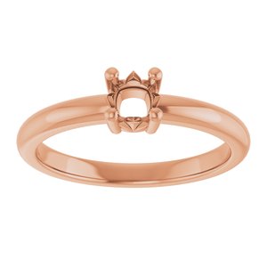 10K Rose Gold 4x4 mm Cushion Ring Mounting – image 6