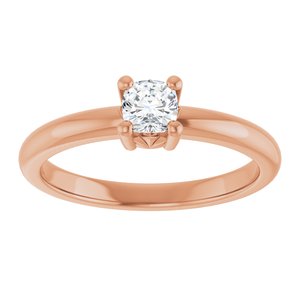 10K Rose Gold 4x4 mm Cushion Ring Mounting – image 5