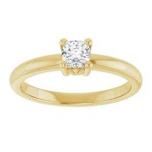 10K Yellow Gold 4x4 mm Cushion Ring Mounting – image 5