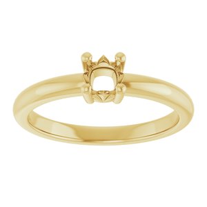 18K Yellow Gold 4x4 mm Cushion Ring Mounting – image 6