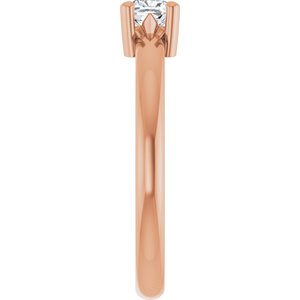 10K Rose Gold 4x4 mm Cushion Ring Mounting – image 7