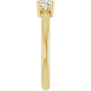10K Yellow Gold 4x4 mm Cushion Ring Mounting – image 7