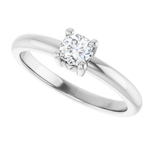 18K White Gold 4x4 mm Cushion Ring Mounting – image 8