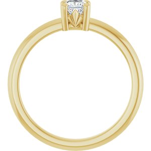 18K Yellow Gold 4x4 mm Cushion Ring Mounting – image 3