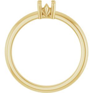 18K Yellow Gold 4x4 mm Cushion Ring Mounting – image 4