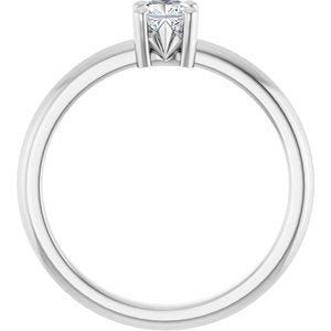18K White Gold 4x4 mm Cushion Ring Mounting – image 3
