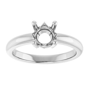 18K Palladium White Gold 6.5 mm Round Ring Mounting – image 6