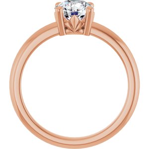 14K Rose Gold 6.5 mm Round Ring Mounting – image 3