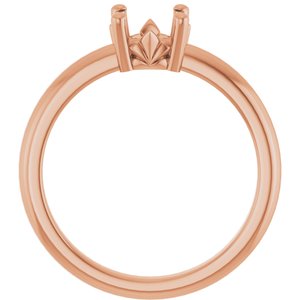 18K Rose Gold 6.5 mm Round Ring Mounting – image 4