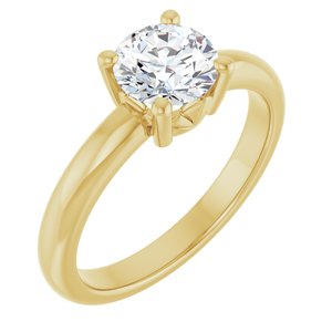 10K Yellow Gold 6.5 mm Round Ring Mounting