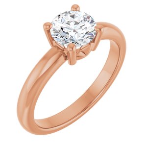 14K Rose Gold 6.5 mm Round Ring Mounting