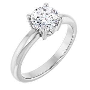 18K X1 White Gold 6.5 mm Round Ring Mounting
