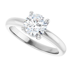 10K White Gold 6.5 mm Round Ring Mounting – image 8