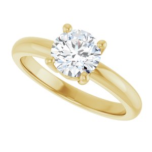 10K Yellow Gold 6.5 mm Round Ring Mounting – image 8
