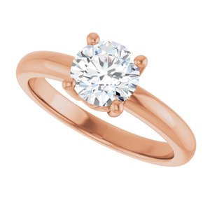 18K Rose Gold 6.5 mm Round Ring Mounting – image 8