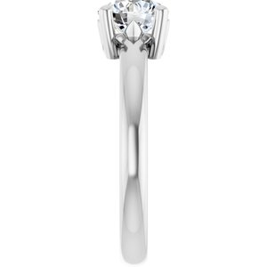 18K Palladium White Gold 6.5 mm Round Ring Mounting – image 7