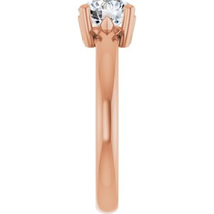 18K Rose Gold 6.5 mm Round Ring Mounting – image 7