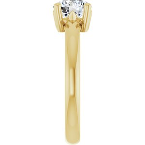 10K Yellow Gold 6.5 mm Round Ring Mounting – image 7