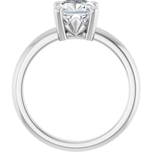 18K X1 White Gold 7x7 mm Cushion Ring Mounting – image 3
