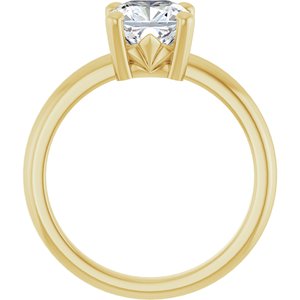 10K Yellow Gold 7x7 mm Cushion Ring Mounting – image 3