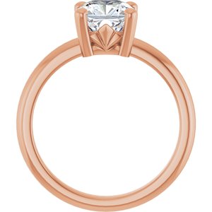 18K Rose Gold 7x7 mm Cushion Ring Mounting – image 3