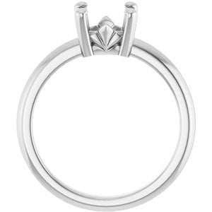 18K X1 White Gold 7x7 mm Cushion Ring Mounting – image 4