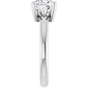 18K Palladium White Gold 7x7 mm Cushion Ring Mounting – image 7