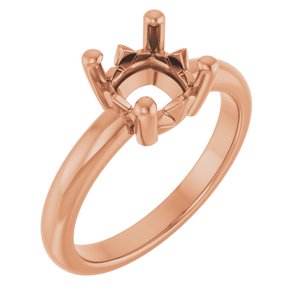 18K Rose Gold 7x7 mm Cushion Ring Mounting – image 2