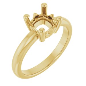 10K Yellow Gold 7x7 mm Cushion Ring Mounting – image 2