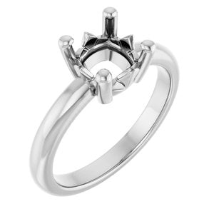 18K Palladium White Gold 7x7 mm Cushion Ring Mounting – image 2
