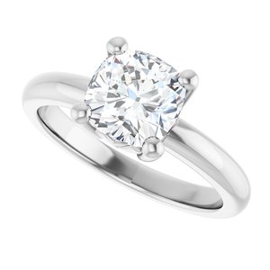 18K Palladium White Gold 7x7 mm Cushion Ring Mounting – image 8