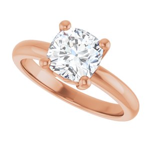 14K Rose Gold 7x7 mm Cushion Ring Mounting – image 8