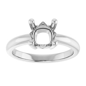 18K X1 White Gold 7x7 mm Cushion Ring Mounting – image 6